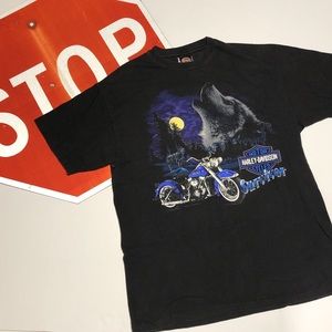 Vintage 1993 Howling 🐺 crazy Harley T-shirt